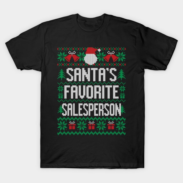 Santa's Favorite Salesperson T-Shirt by Saulene